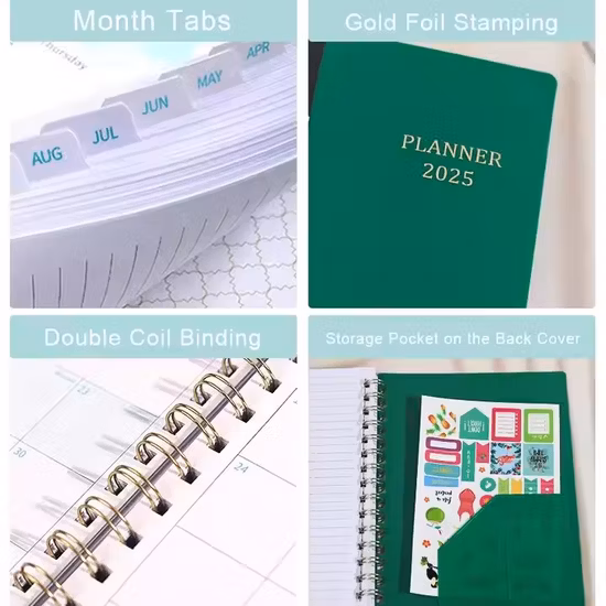 Bulk Wholesale Rose Gold Spiral Binding Student Daily Planner