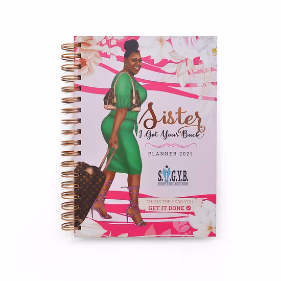 Gold Metal Corner Gold Foil Sticker Sheet Spiral Notebook Custom Hardcover Agenda Journal Printing Wedding 2023 Planner